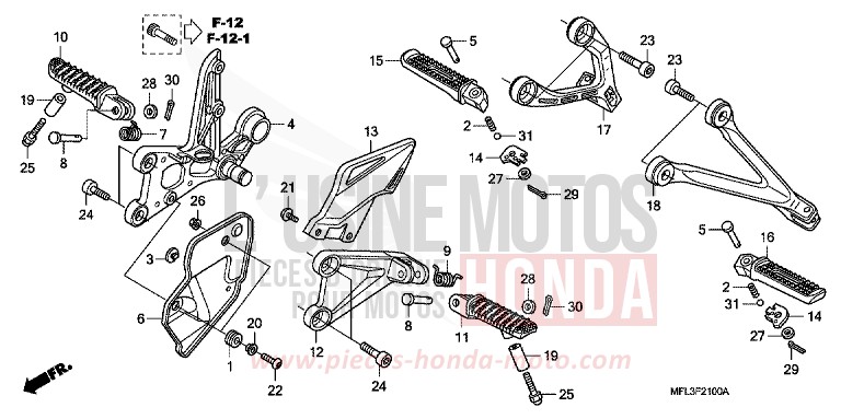 STEP for CBR1000RR Fireblade PEARL SPENCER BLUE (PB308XA) from 2011